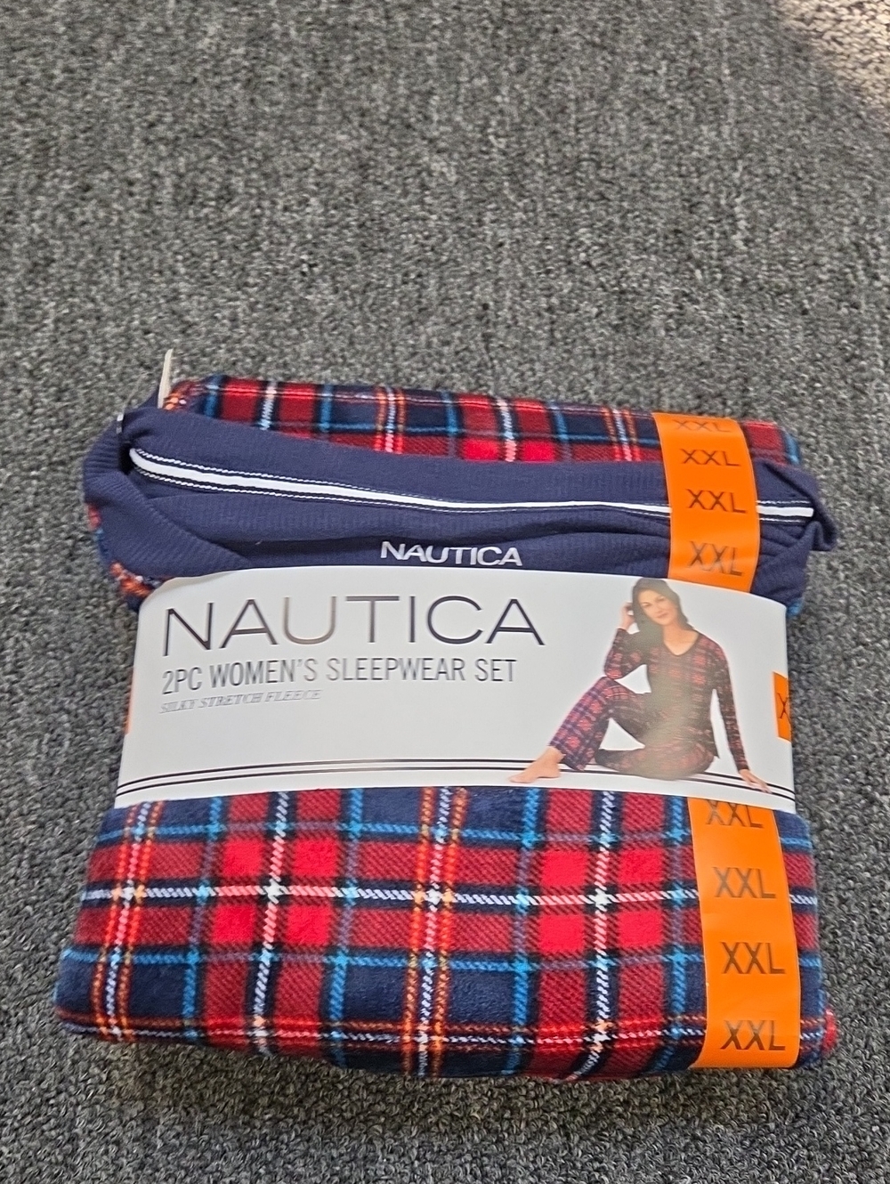 (#4) Nautica Red and Navy Plaid 2-Piece Women's Sleepwear Set